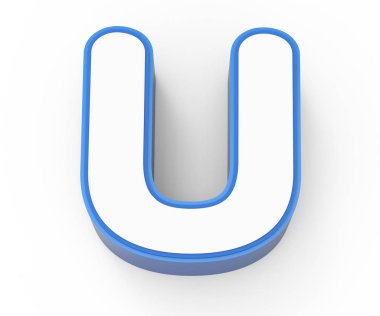 mavi çerçeveli Beyaz harf U