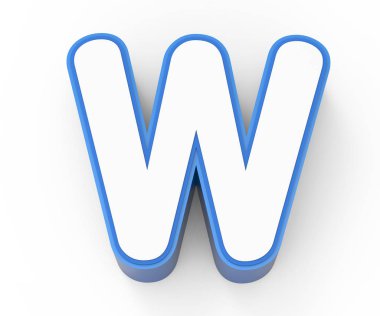 mavi çerçeveli Beyaz harf W