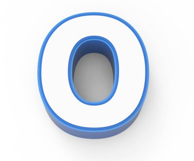 mavi çerçeveli beyaz numarası 0