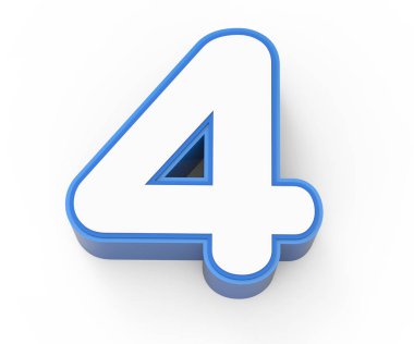 mavi çerçeveli beyaz sayı 4