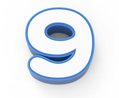 mavi çerçeveli beyaz sayı 9