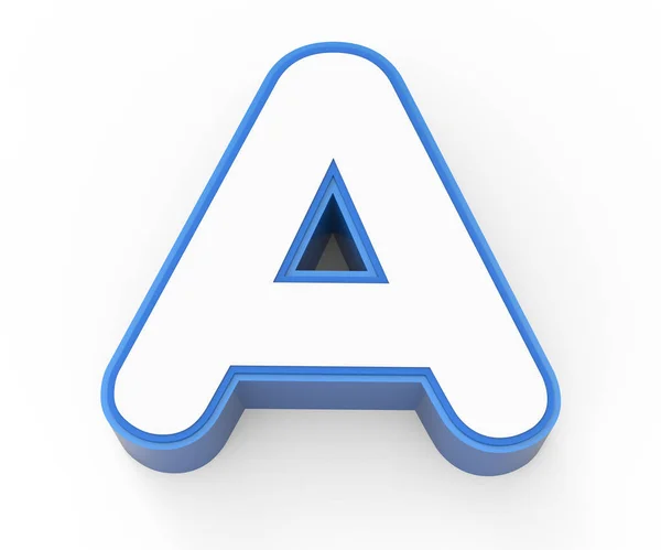 Голубая обрамленная белая буква А — стоковое фото