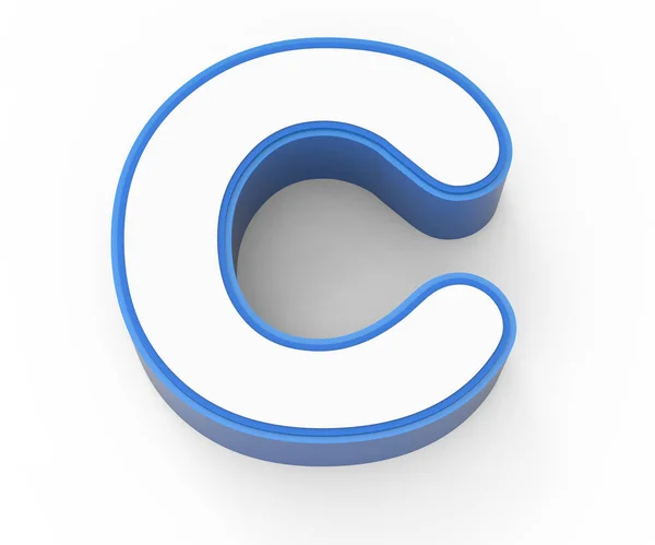 Modře orámované bílé písmeno C — Stock fotografie