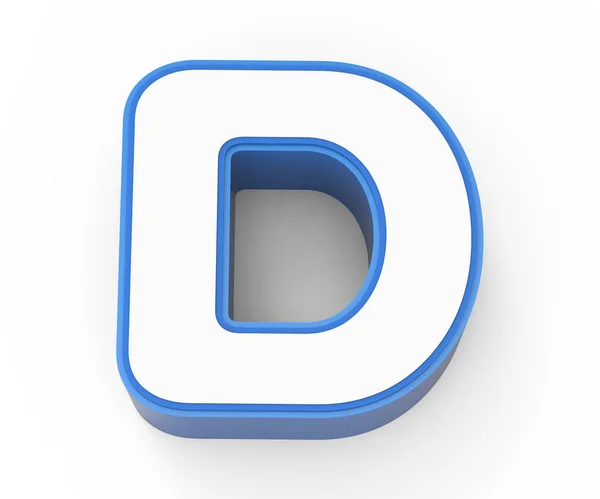 Голубая обрамленная буква D — стоковое фото