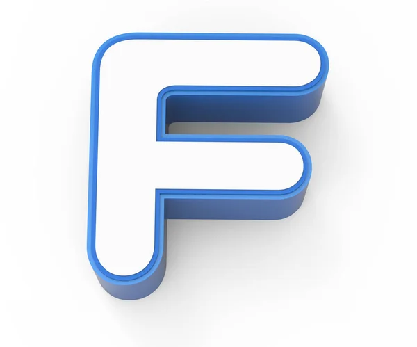 Голубая обрамленная буква F — стоковое фото