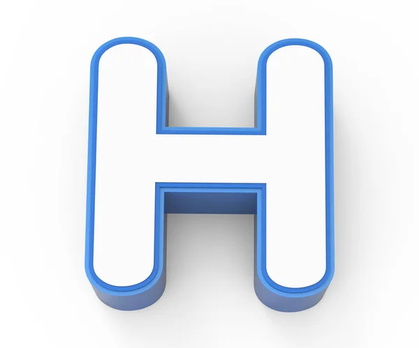 Blått inramad vit bokstaven H — Stockfoto