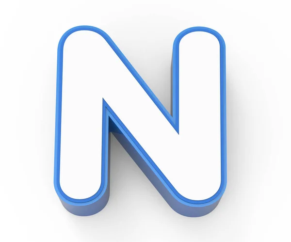 Blue framed white letter N — Stock Photo, Image