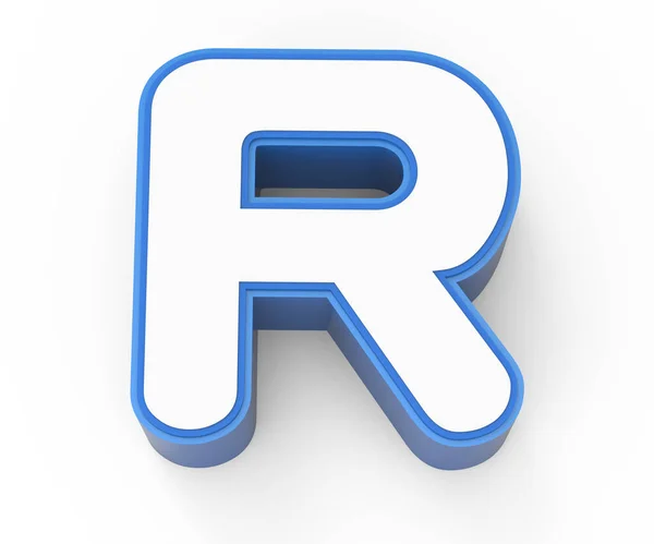Modře orámované bílé písmeno R — Stock fotografie