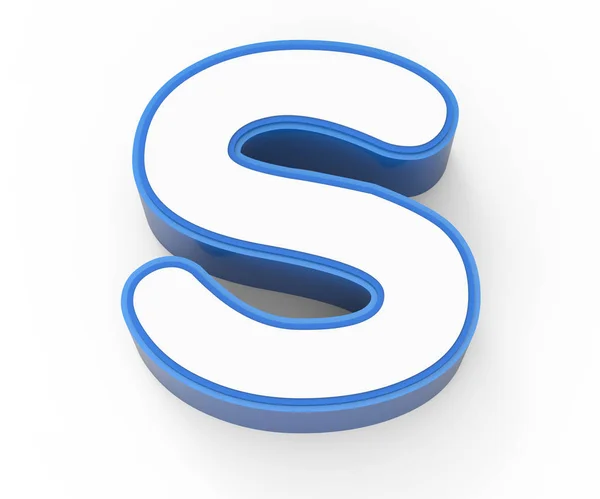 Blauwe ingelijste witte letter S — Stockfoto