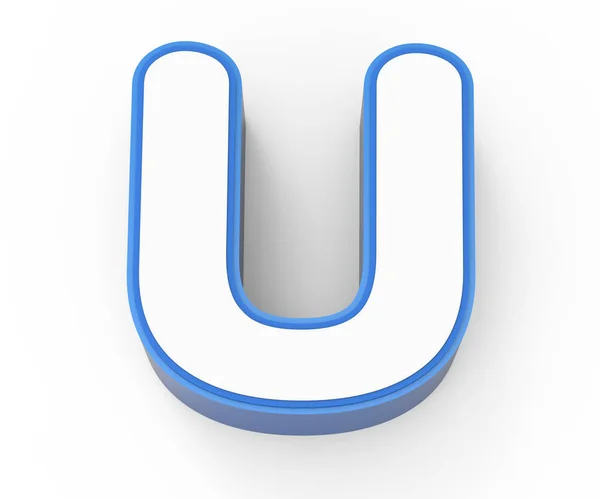 Niebieski biały oprawione litera U — Zdjęcie stockowe