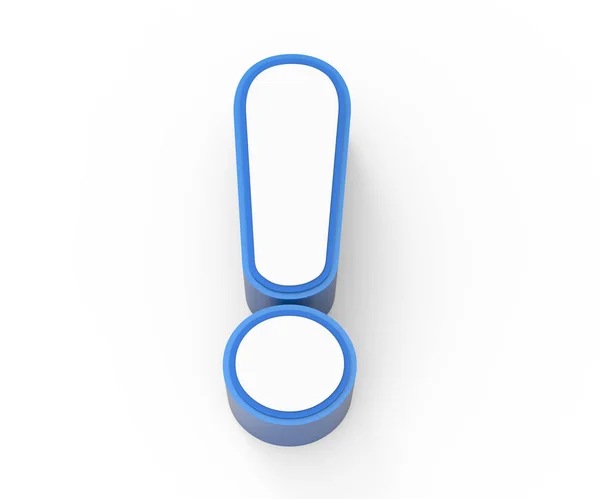 Blue framed white exclamation mark — Stock Photo, Image