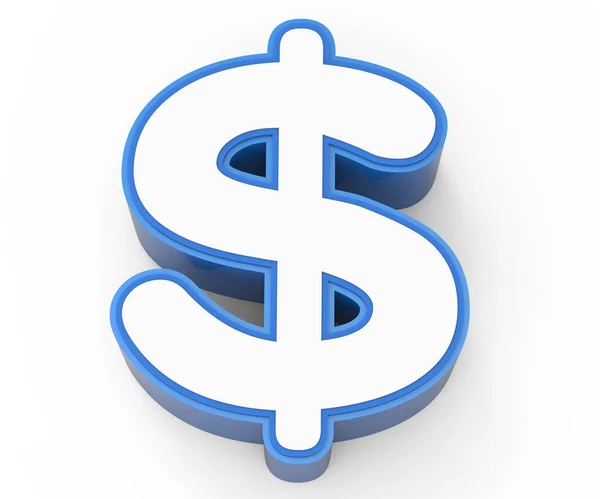 Μπλε κορνίζα λευκή χρήματα σήμα — Φωτογραφία Αρχείου
