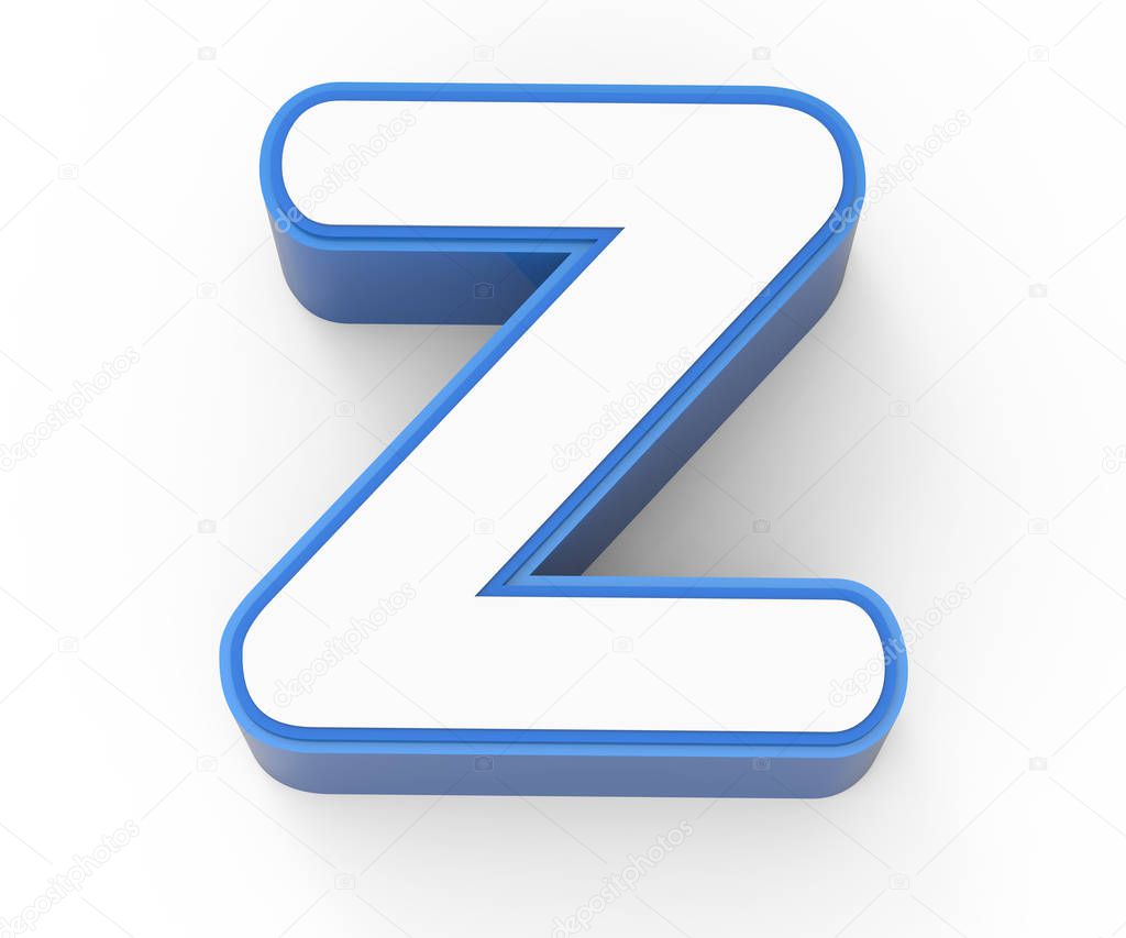 blue framed white letter Z