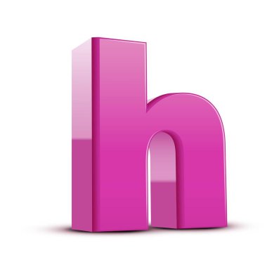 küçük hafif pembe harf H