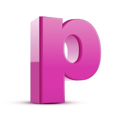 küçük hafif pembe harf P