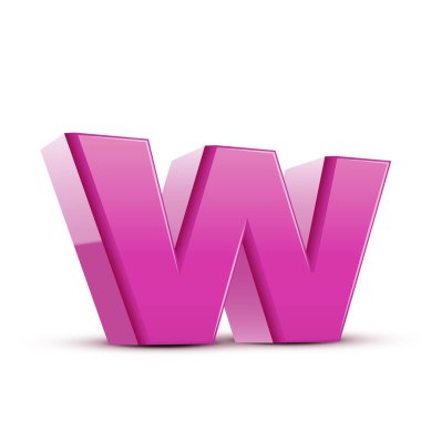 küçük hafif pembe harf W