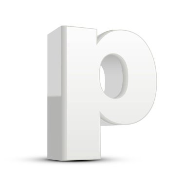 küçük harf Alçı beyaz harf P