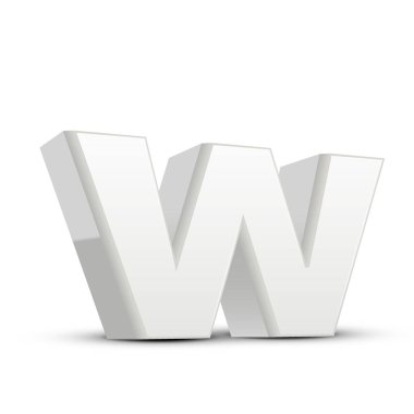 küçük harf Alçı beyaz harf W