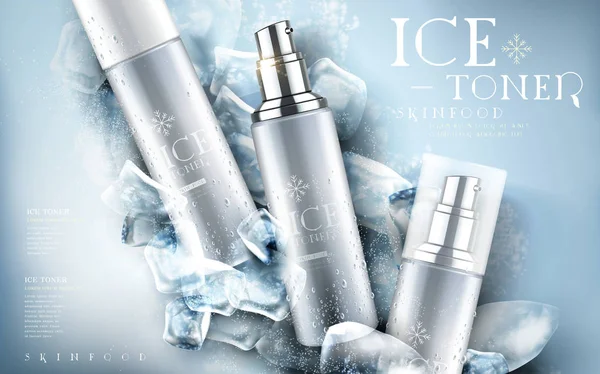 Ice toner ad light blue — Stock Vector