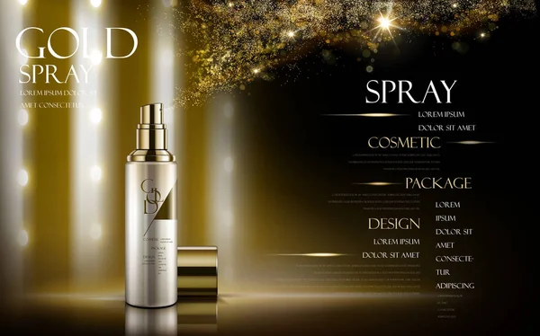 Publicité spray doré — Image vectorielle