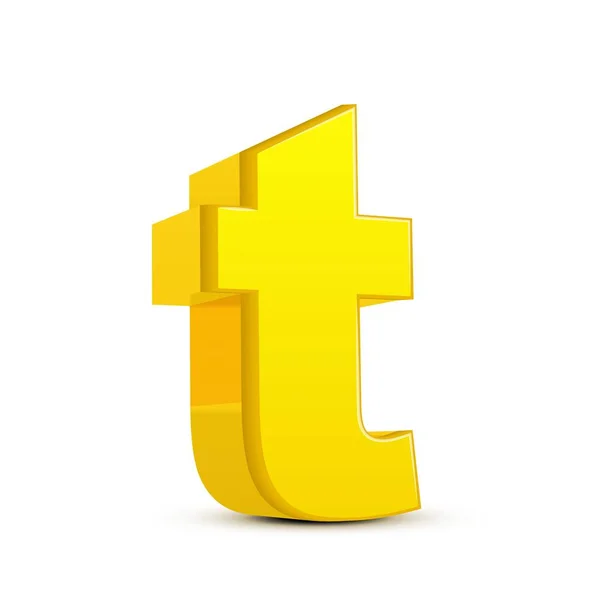 Lettre jaune minuscule T — Image vectorielle
