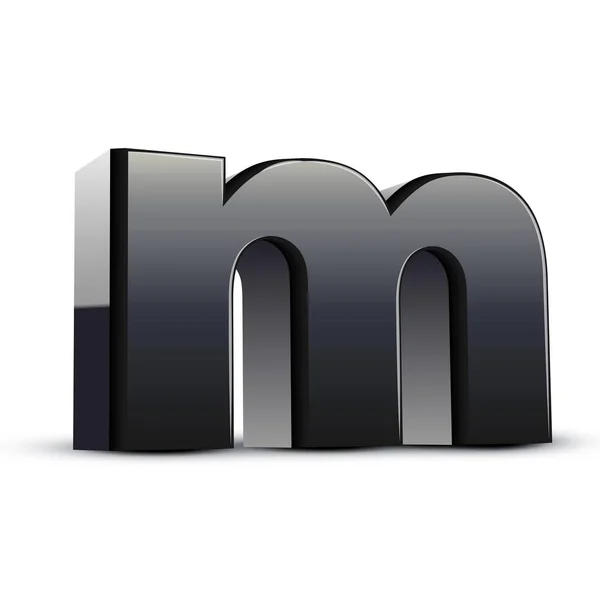Kisbetűs fekete betű M — Stock Vector