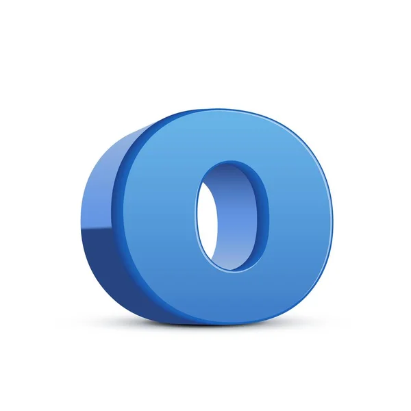 Lowercase blue letter O — Stock Vector