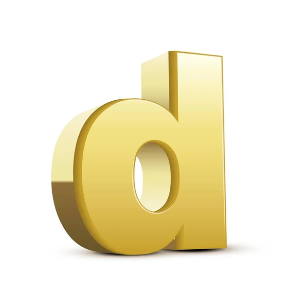 Lowercase bronze letter D — Stok Vektör