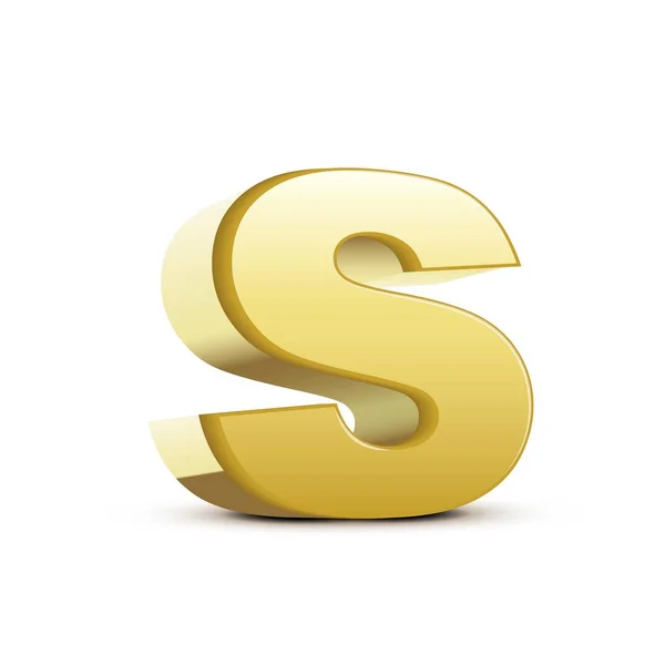 Lowercase bronze letter S — Stock Vector