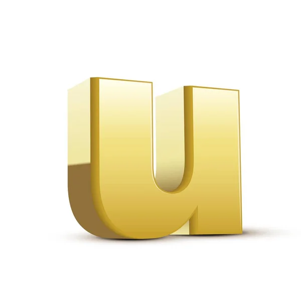 Lowercase bronze letter U — Stock Vector