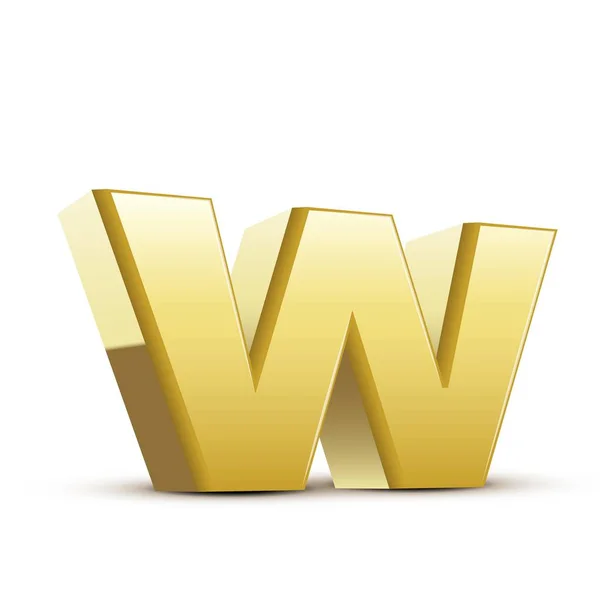 Kisbetűs bronz betű W — Stock Vector