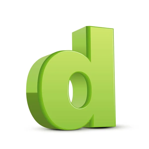 Malá zelená písmeno D — Stockový vektor