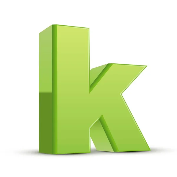 Lowercase grass green letter K — Stock Vector