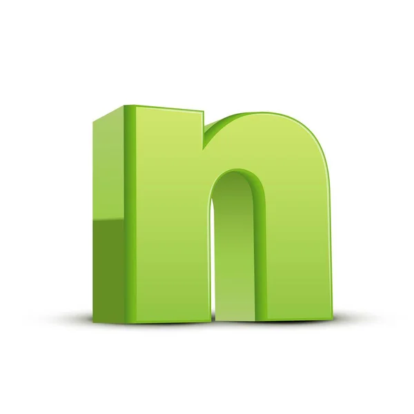 Kleine grass green letter N — Stockvector