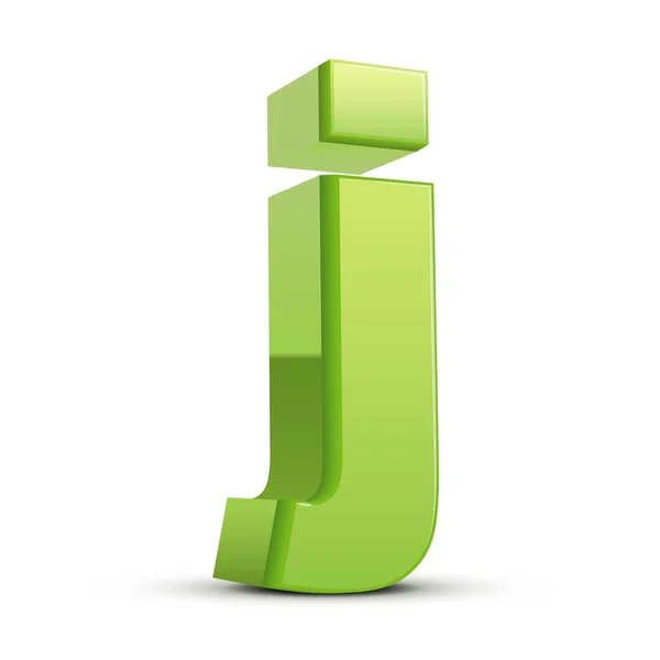 Malá zelená písmeno J — Stockový vektor