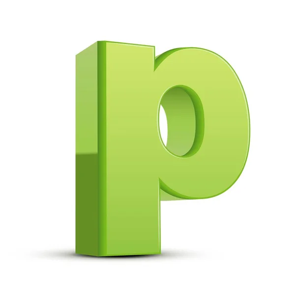 Malá zelená písmeno P — Stockový vektor
