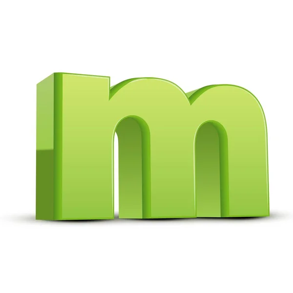 ตัวอักษรสีเขียวหญ้าตัวเล็ก M — ภาพเวกเตอร์สต็อก