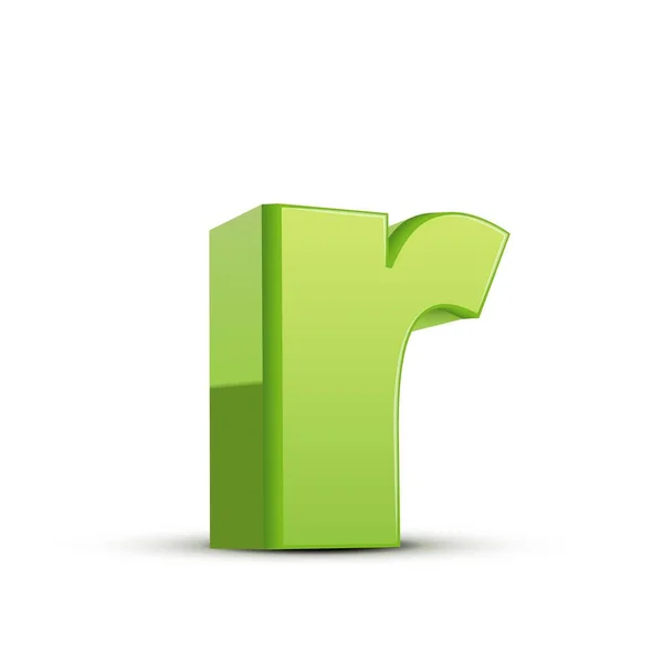 Kleine grass green letter R — Stockvector