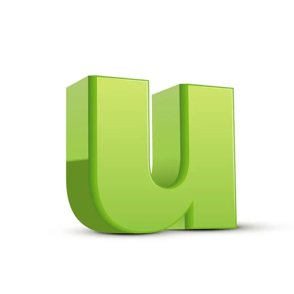 Kleine grass green letter U — Stockvector