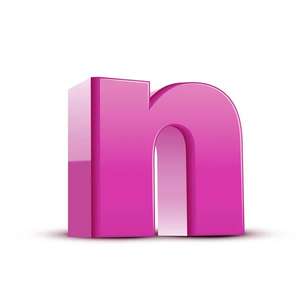 Lowercase light pink letter N — Stock Vector