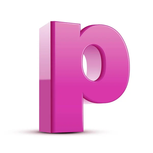Minuscule lettre P rose clair — Image vectorielle