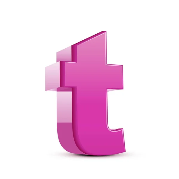 Kleine licht roze letter T — Stockvector