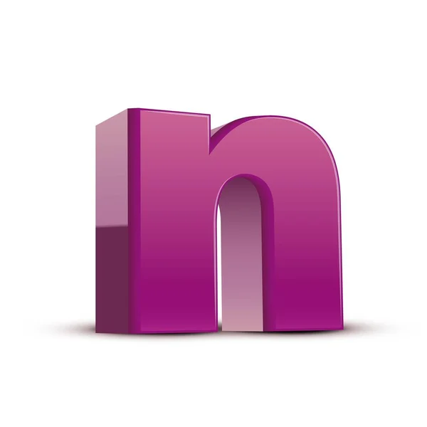 Lowercase purple letter N — Stock Vector