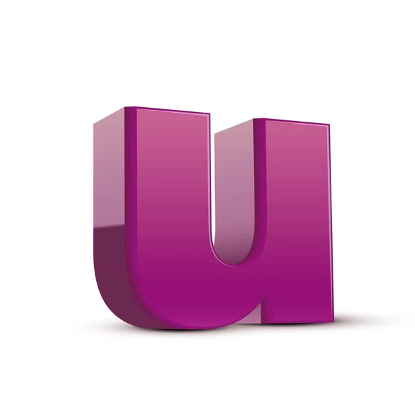 Lowercase purple letter U — Stock Vector