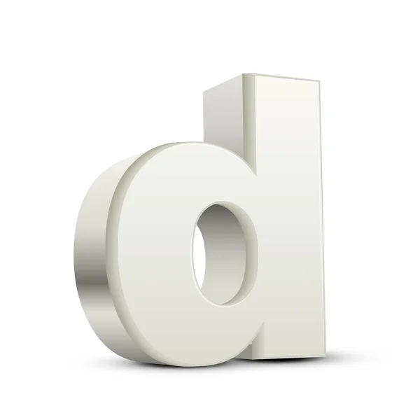 Kleine witte letter D — Stockvector