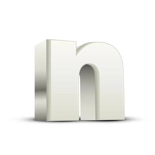 Lowercase white letter N — Stock Vector