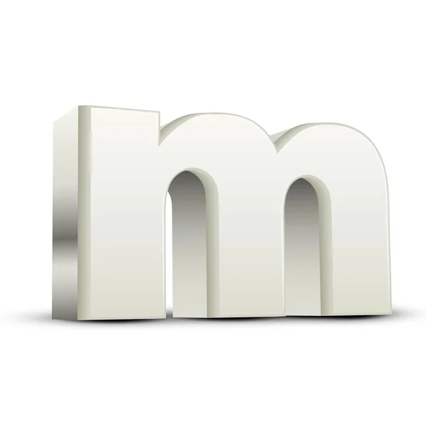 Kleine witte letter M — Stockvector