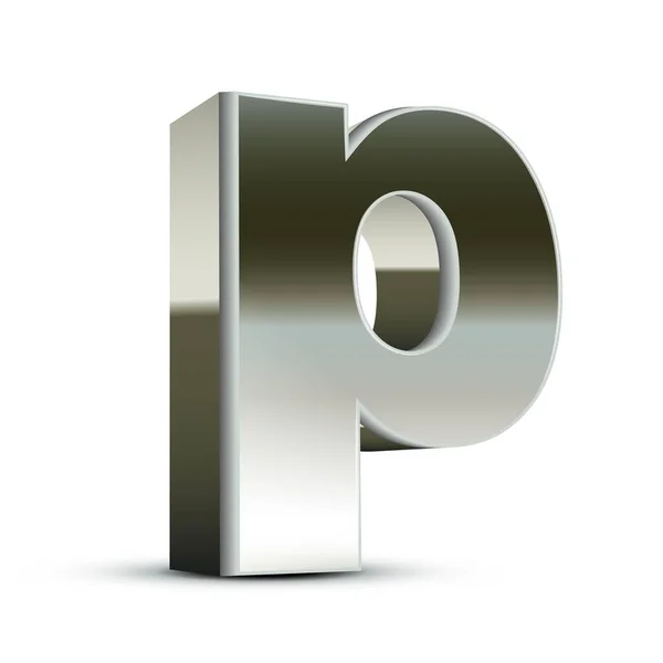 Lettre P en acier minuscule — Image vectorielle