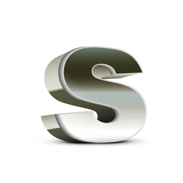 Lowercase steel letter S — Stock Vector