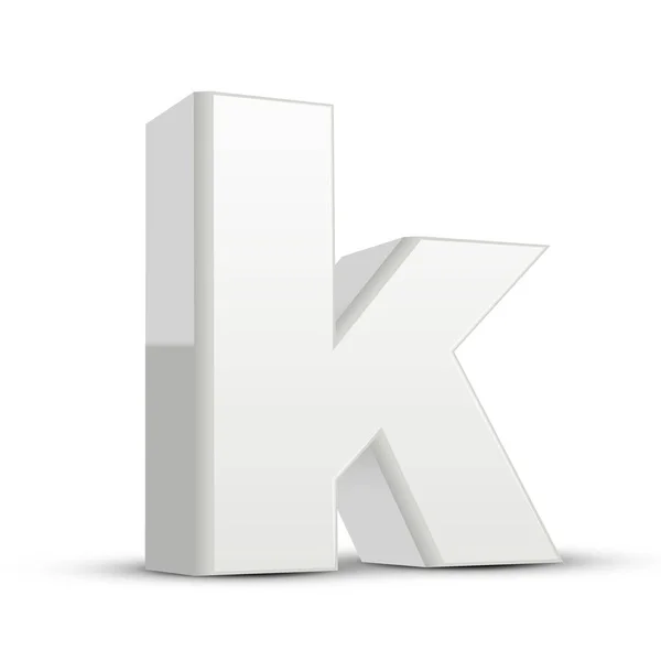 Küçük harf Alçı beyaz harf K — Stok Vektör